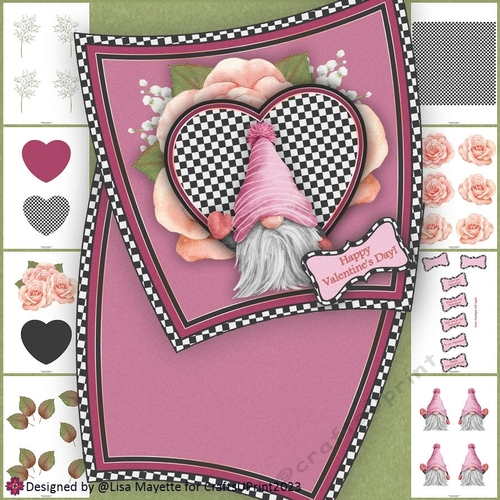 Waving Gnome Shaped Valentine Card Making Kit