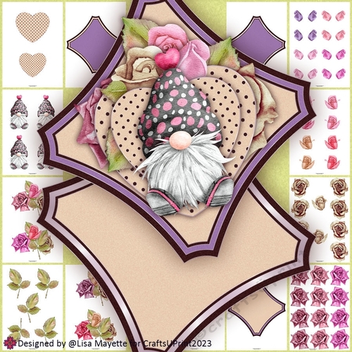 Hip Gnome Diamond Shaped Valentine Card Making Kit