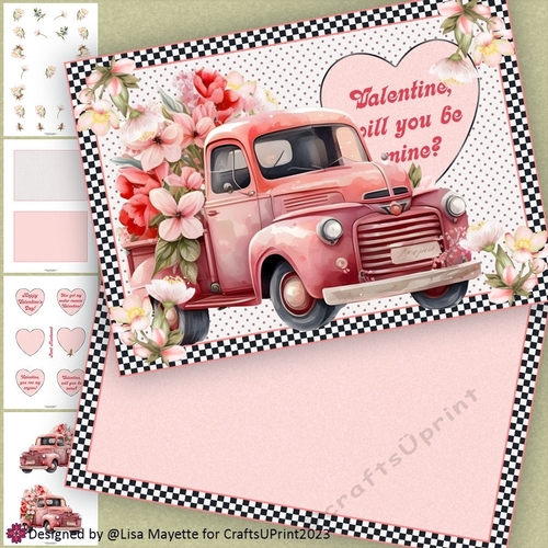 Flower Truck Valentine Card Making Kit