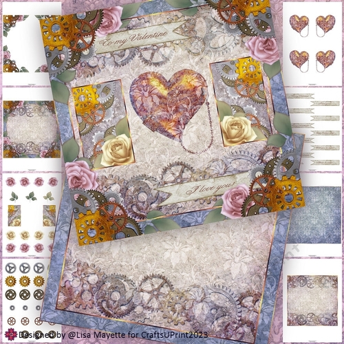 Steampunk Heart Valentine Card Making Kit