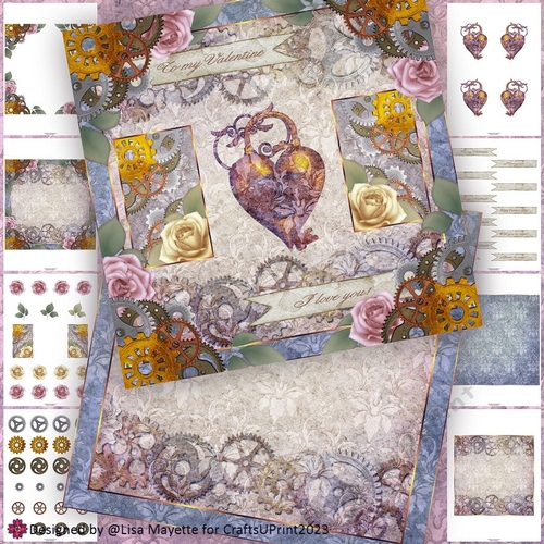 Locked Heart & Key Valentine Card Making Kit