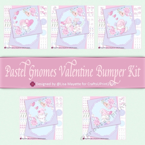Pastel Gnomes Valentine Shape Card Making Bumper Kit
