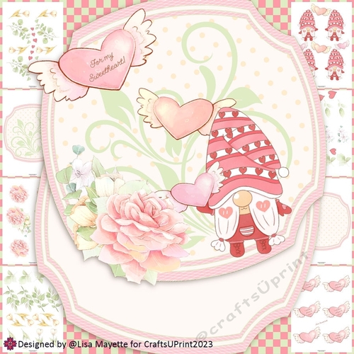 Cozy Gnome Valentine Shaped Card Making Kit