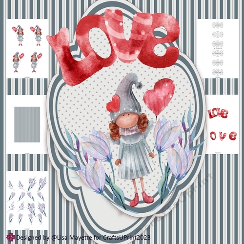 Sweet Valentine Girl Shaped Card Making Kit