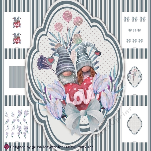 Sweet Valentine Couple Shaped Card Making Kit