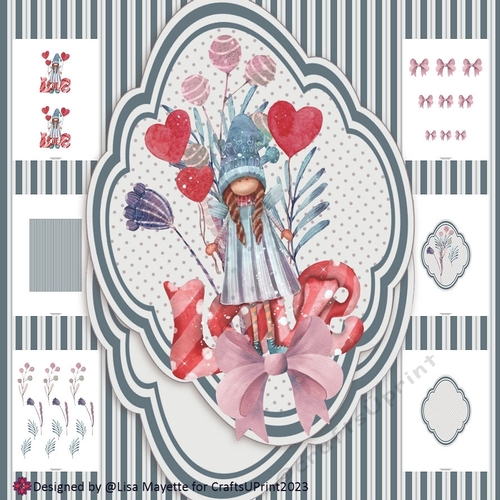 Sweet Valentine Fairy Girl Shaped Card Making Kit