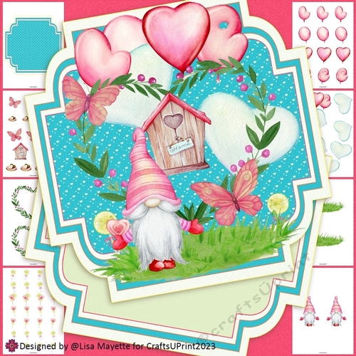 Sweet Gnome Hug Shaped Card Making Kit