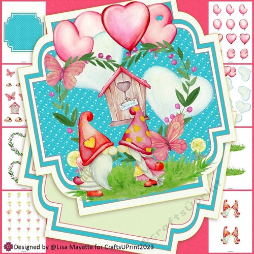 Sweet Gnome Kisses Shaped Card Making Kit