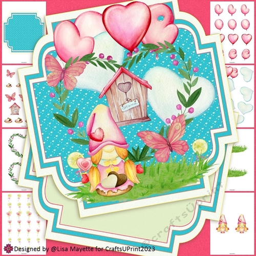 Sweet Gnome Donut Shaped Card Making Kit