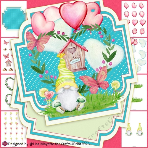 Sweet Yellow Gnome Shaped Card Making Kit