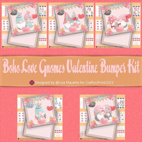 Boho Love Gnomes Valentine Card Making Bumper Kit