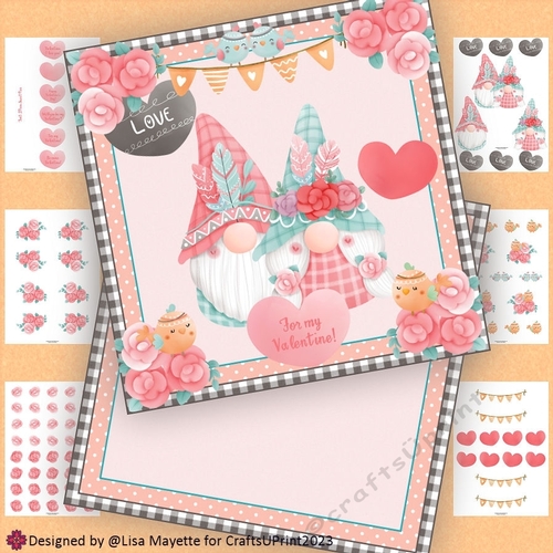 Boho Hippie Love Gnomes Valentine Card Making Kit