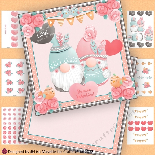 Boho Couple Love Gnomes Valentine Card Making Kit