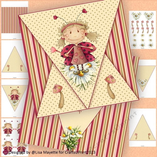 Ladybug Fairy Valentine Gatefold Card Making Kit
