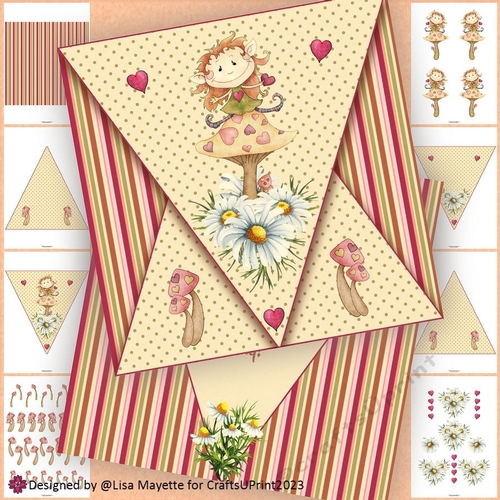 Mushroom Fairy Valentine Gatefold Card Making Kit