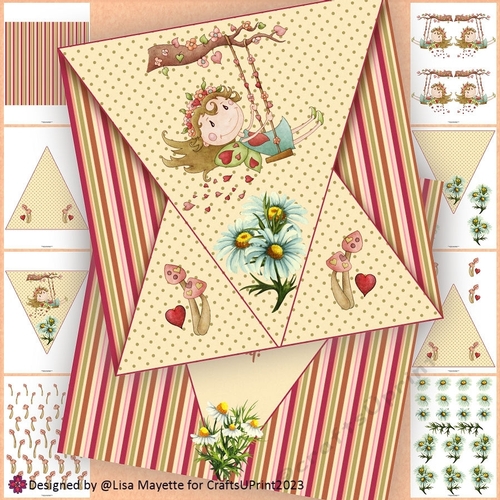 Swinging Fairy Valentine Gatefold Card Making Kit