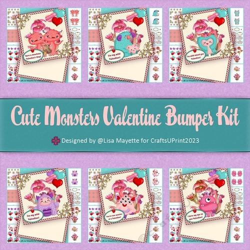 Cute Monsters Valentine Card Making Bumper Kit