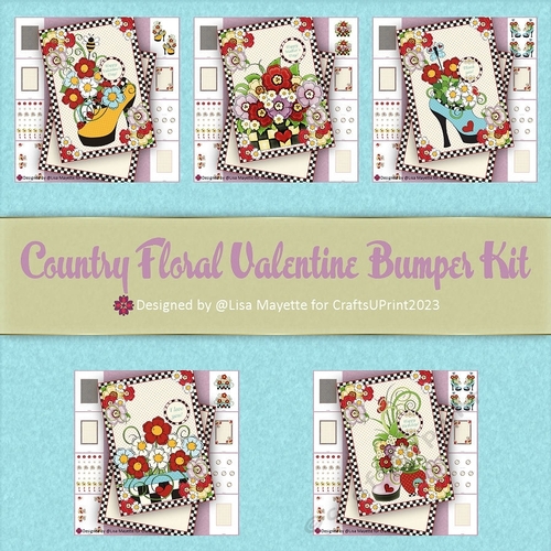 Country Floral Valentine Card Making Bumper Kit