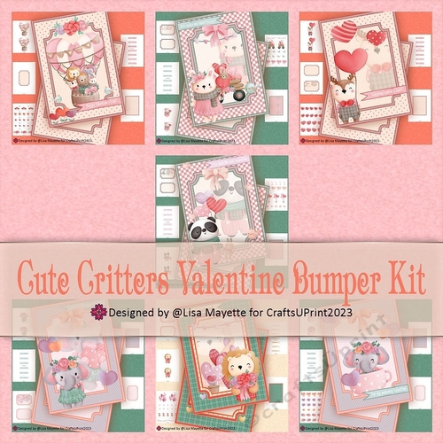 Cute Critters Valentine Shaped Card Making Bumper Kit