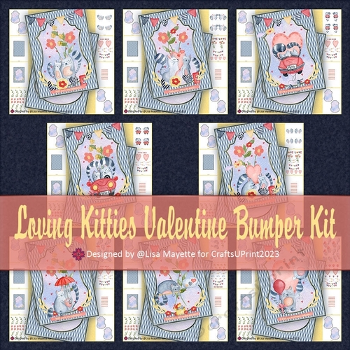 Loving Kitties Valentine Shaped Card Making Bumper Kit