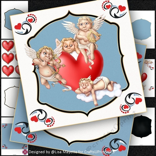 Mischeivous Cupids Valentine Shaped Card Making Kit