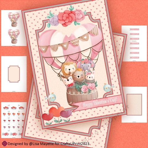 Wild Balloon Ride Valentine Shaped Card Making Kit