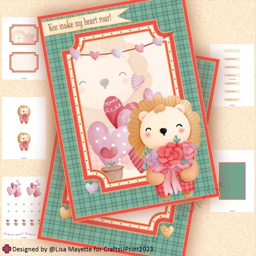 King of the Jungle Lion Valentine Shaped Card Making Kit