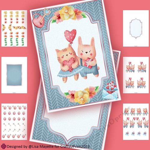 Purrfect Love Cat Valentine Card Making Kit