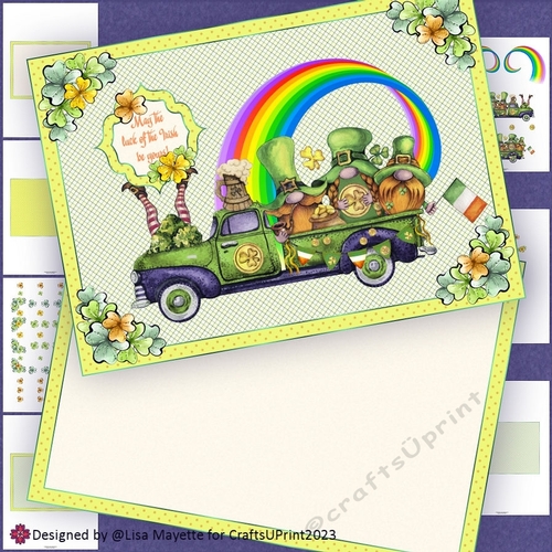 Irish Gnome Party Truck St. Patricks Day Card Making Kit