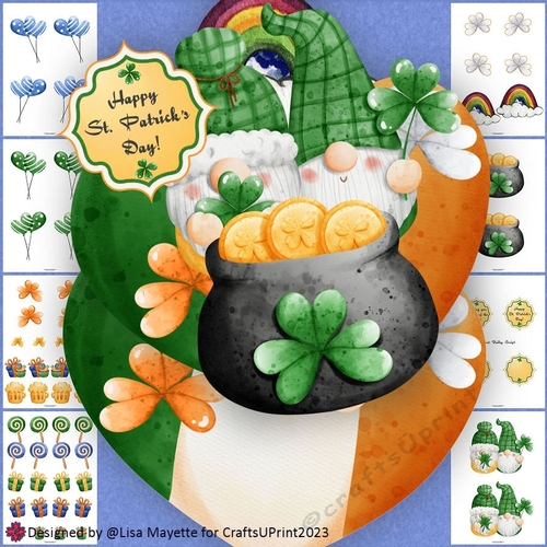 Leprechauns Gold Plaid Couple St. Patricks Day Shaped Card Making Kit
