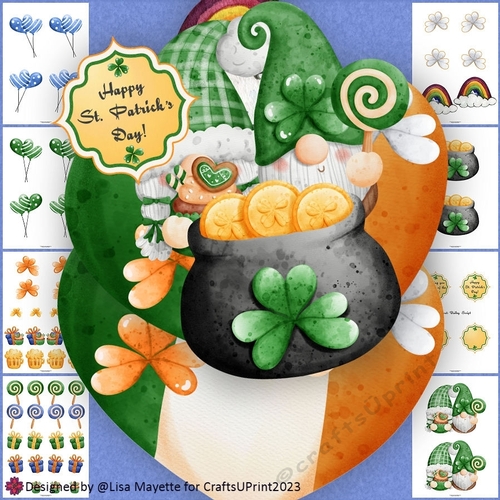 Leprechauns Gold Couple St. Patricks Day Shaped Card Making Kit