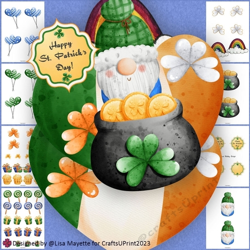 Leprechauns Gold Cozy Gnome St. Patricks Day Shaped Card Making Kit