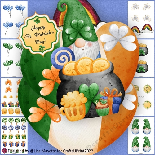 Leprechauns Gold Happy Gnome St. Patricks Day Shaped Card Making Kit