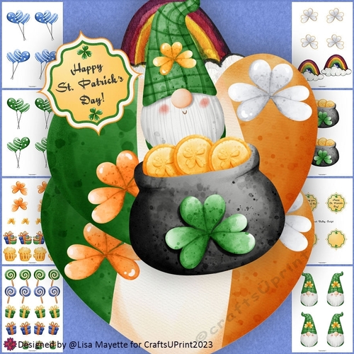 Leprechauns Gold Gnome Lad St. Patricks Day Shaped Card Making Kit
