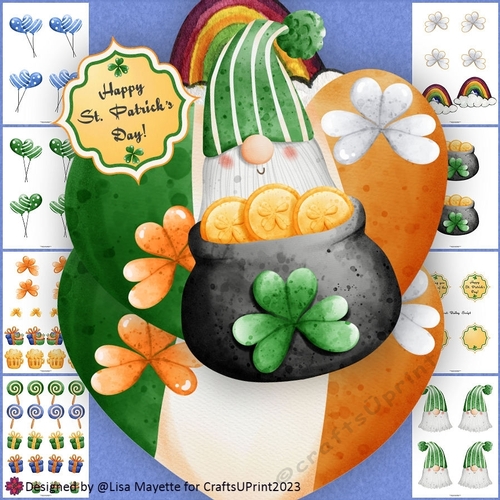 Leprechauns Gold Grandpa Gnome St. Patricks Day Shaped Card Making Kit