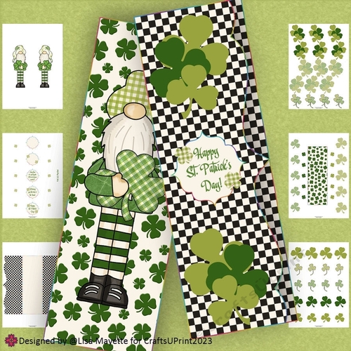 Tree Top Leprechaun Gnome St. Patricks Day Gatefold Card Making Kit