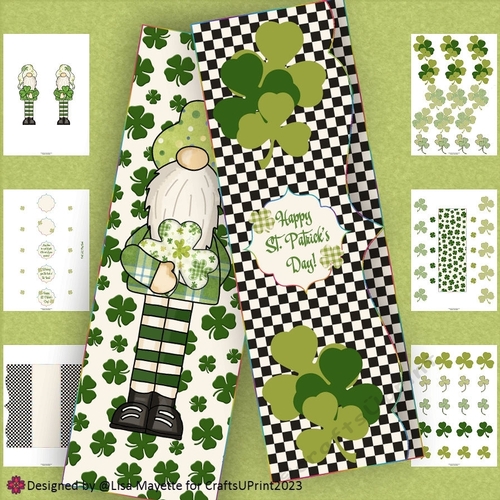 Tree Top Polka Dotted Leprechaun Gnome St. Patricks Day Gatefold Card Making Kit