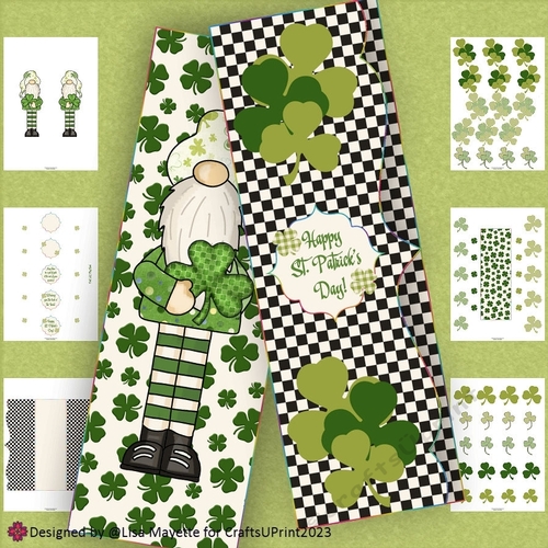 Tree Top Clover Leprechaun Gnome St. Patricks Day Gatefold Card Making Kit