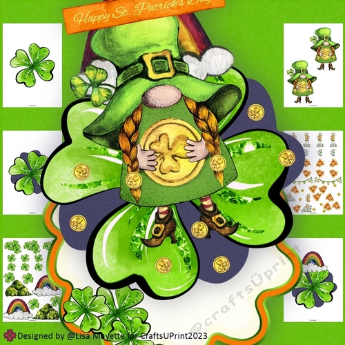 Lucky Gnome Gold St. Patricks Day Shaped Card Making Kit