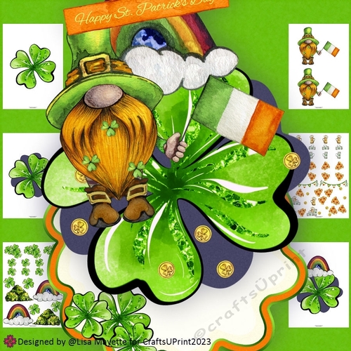 Lucky Gnome Irish St. Patricks Day Shaped Card Making Kit