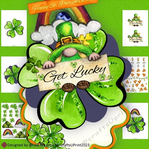Lucky Gnome Lady St. Patricks Day Shaped Card Making Kit