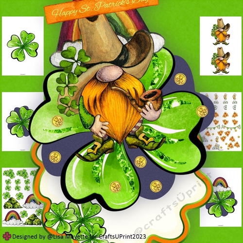 Lucky Gnome Gentleman St. Patricks Day Shaped Card Making Kit