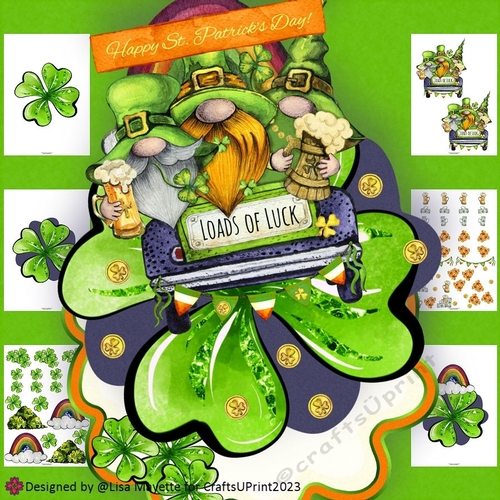 Lucky Gnome Truck St. Patricks Day Shaped Card Making Kit