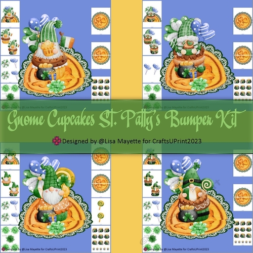 Gnome Cupcakes St. Pattys Easel Card Making Bumper Kit