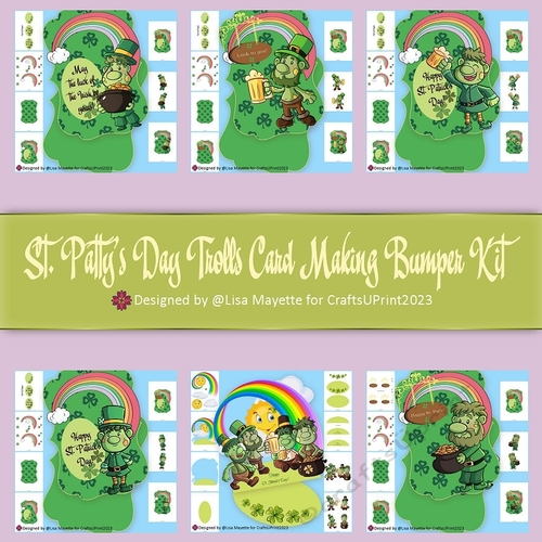 St. Pattys Day Trolls Shaped Card Making Bumper Kit