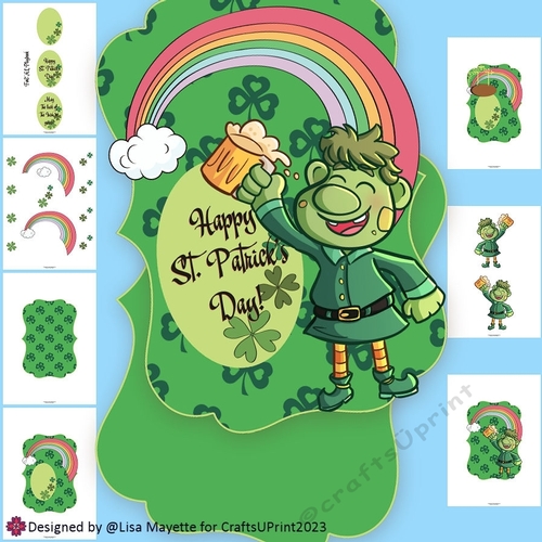 St. Patricks Day Troll Cheers Shaped Card Making Kit