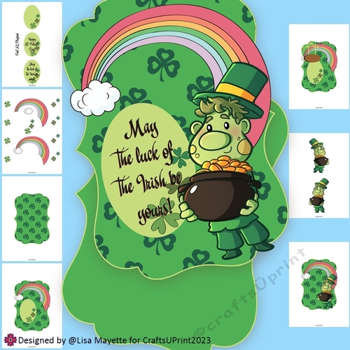 St. Patricks Day Troll Gold Shaped Card Making Kit