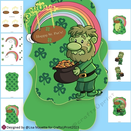 St. Patricks Day Troll Pot of Gold Shaped Card Making Kit
