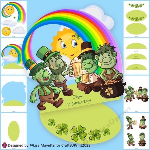 St. Patricks Day Troll Party Easel Card Making Kit