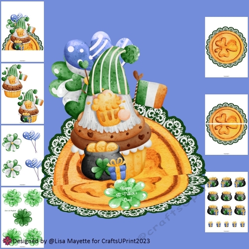 Irish Gnome Cupcake Easel Card Making Kit
